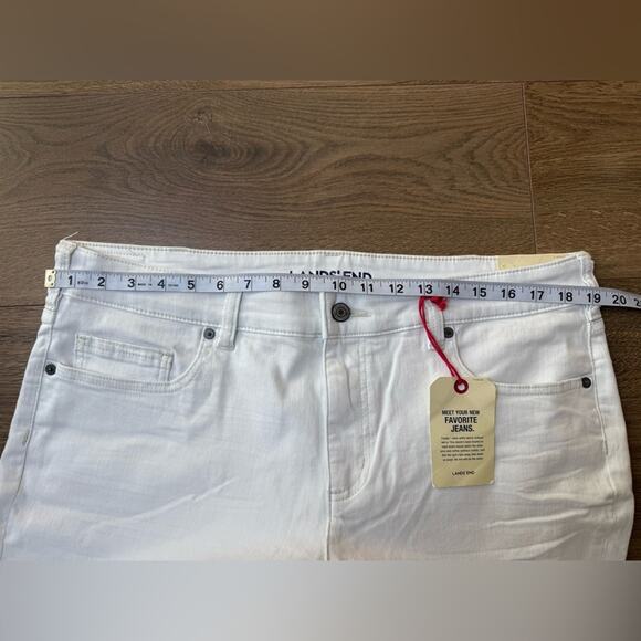 NWT Lands’ End Plus Size Mid Rise Slim Straight Jean White Size 18W - Picture 11 of 13